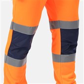 Regatta TRJ503 Pro Orange/Navy Two Tone Hi Vis Jogging Bottoms