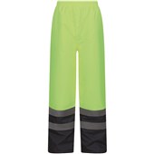 Regatta TRJ523 Pro Yellow/Navy Two Tone Waterproof Padded Hi Vis Trouser