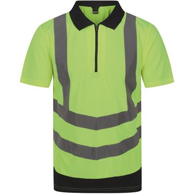 Regatta TRS189 Pro Yellow/Navy Two Tone Hi Vis Polo Shirt