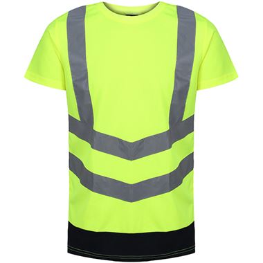 Regatta TRS194 Pro Yellow/Navy Two Tone Hi Vis T-Shirt