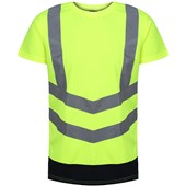 Regatta TRS194 Pro Yellow/Navy Two Tone Hi Vis T-Shirt