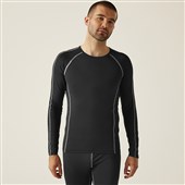 Regatta TRS228 Pro Black Long Sleeve Base Layer Top 180g