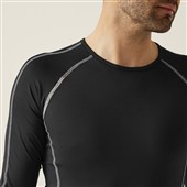 Regatta TRS228 Pro Black Long Sleeve Base Layer Top 180g