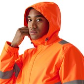 Regatta TRW457 Pro Contract Dover Orange Waterproof Padded Fleece Lined Hi Vis Jacket