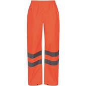 Regatta TRW498 Pro Orange Hi Vis Waterproof Breathable Packaway Trouser