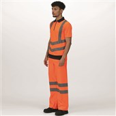 Regatta TRW498 Pro Orange Hi Vis Waterproof Breathable Packaway Trouser