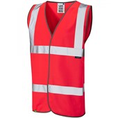 Leo Workwear Tarka Red EcoViz Hi Vis Vest