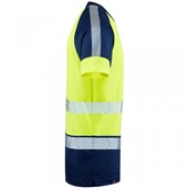 Leo Workwear Forda Yellow/Navy EcoViz Performance+ Hi Vis T-Shirt